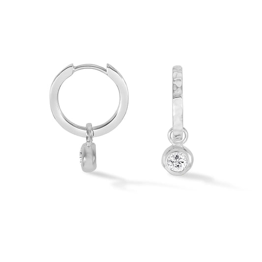 DOWER & HALL White Sapphire Huggie Hoops SCDE5-S-WSAPP