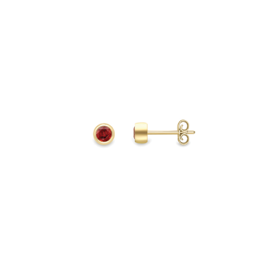 Beards 9ct Yellow Gold Round Garnet Studs SE634