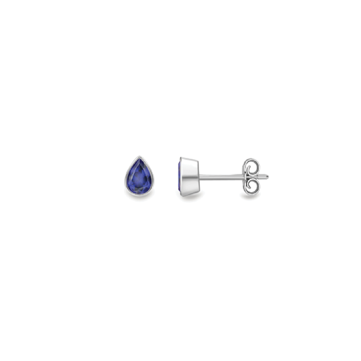 Beards 9ct Yellow Gold Pear Drop Sapphire Studs SE644