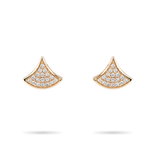 Beards Eventail Yellow Gold & Diamond Studs EVN301_GOLD