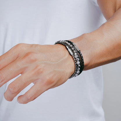 Tateossian Stonehenge Graffiato Snowflake Bracelet Large