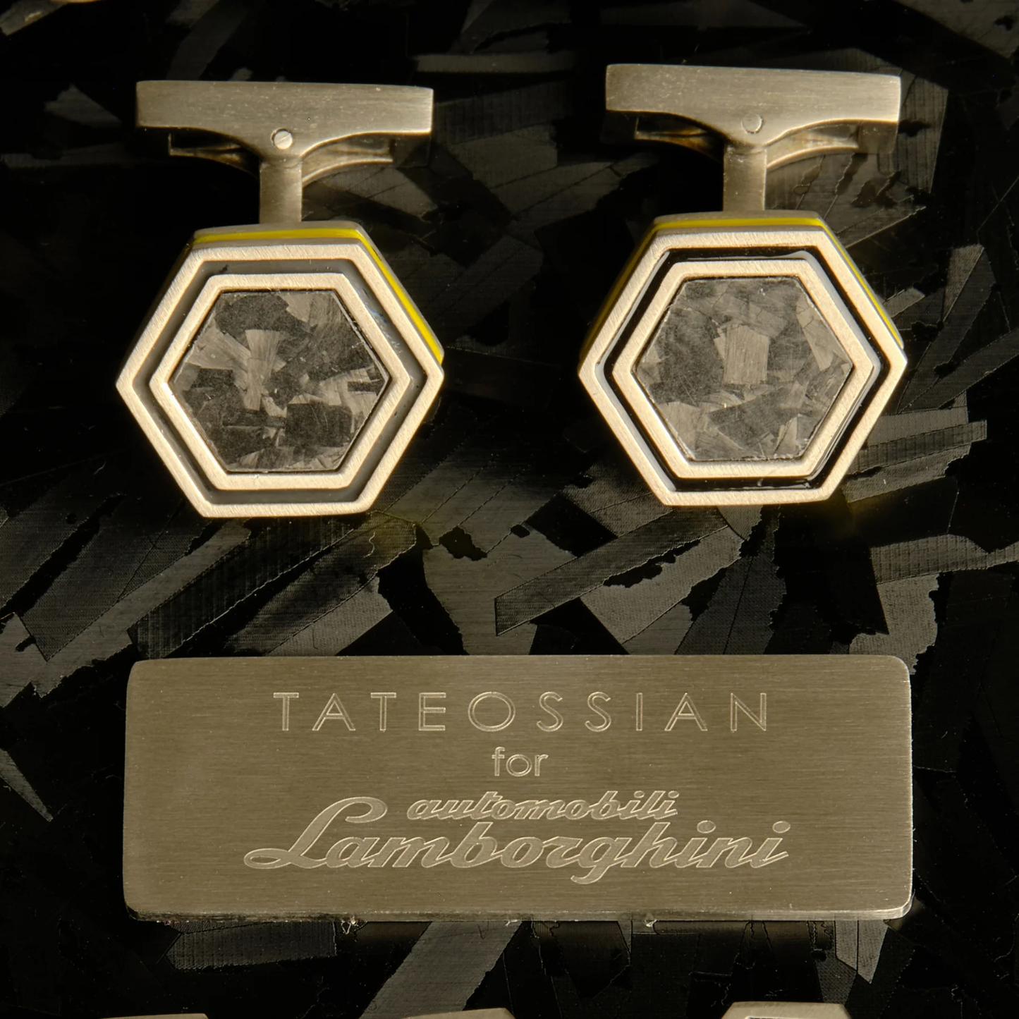 Tateossian Automobili Lamborghini Hex Carbon Cufflinks