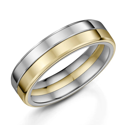 Zedd Titanium Zirconium Men's Wedding Band 6mm TN561