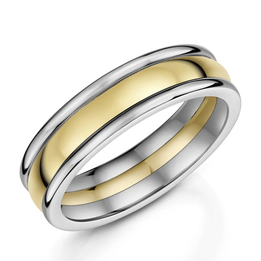 Zedd Titanium Zirconium Men's Wedding Band 6mm TN604