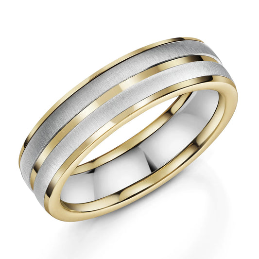 Zedd Titanium Zirconium Men's Wedding Band 6mm TRN508