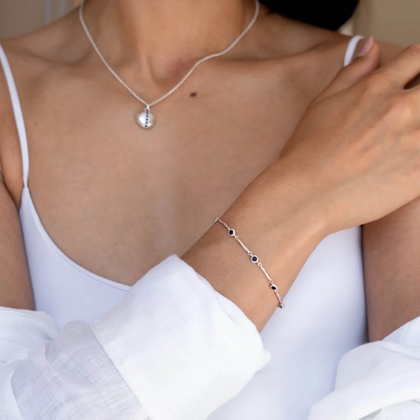 Dower & Hall Dewdrops Link Bracelet TWB24-S-BSAPP