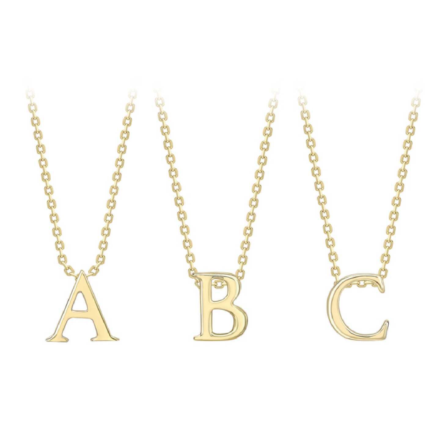 Beards 9ct Yellow Gold Initial Necklace A-Z