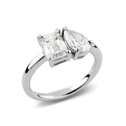 Beards 18k White Gold Toi et Moi Lab-Grown Diamond Ring