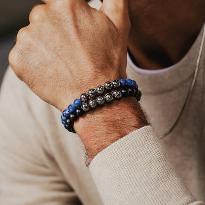 Tateossian Vesuvius Bracelet Black Agate Large