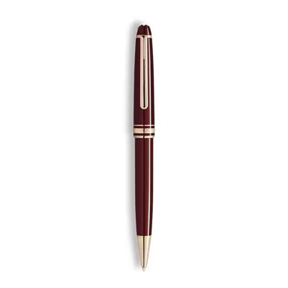 Maroon pen with gold accents on a white background