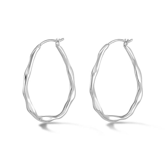 Dower & Hall Large Oval Waterfall Hoops WFE30-S