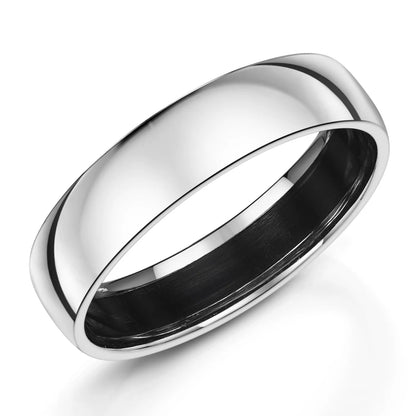 Zedd Plain Zirconium Men's Wedding Band Slight Court 5mm
