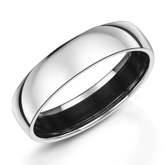 Zedd Plain Zirconium Men's Wedding Band Slight Court 7mm