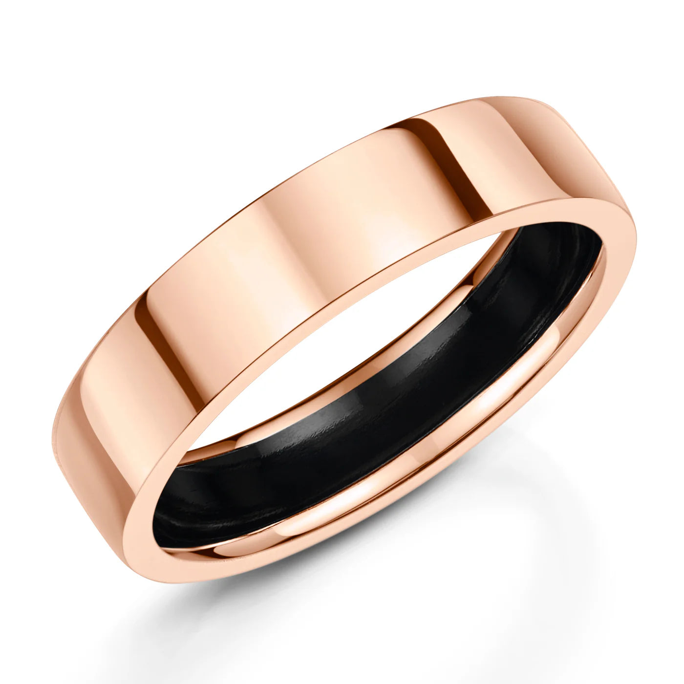 Zedd Plain Zirconium Men's Wedding Band Flat Court 5mm
