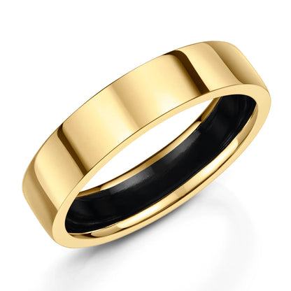 Zedd Plain Zirconium Men's Wedding Band Flat Court 5mm