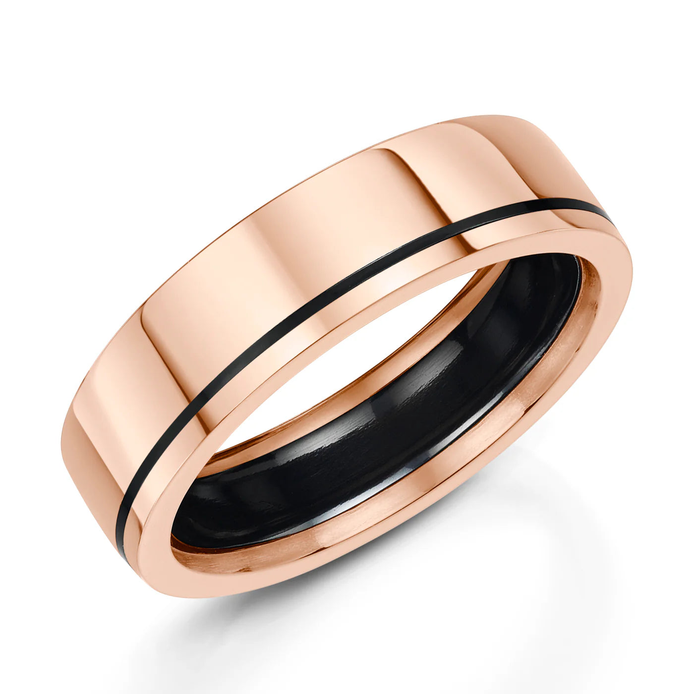 Zedd Duo Zirconium Men's Wedding Band 6mm ZR500