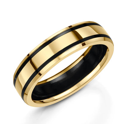 Zedd Duo Zirconium Men's Wedding Band 6mm ZR510