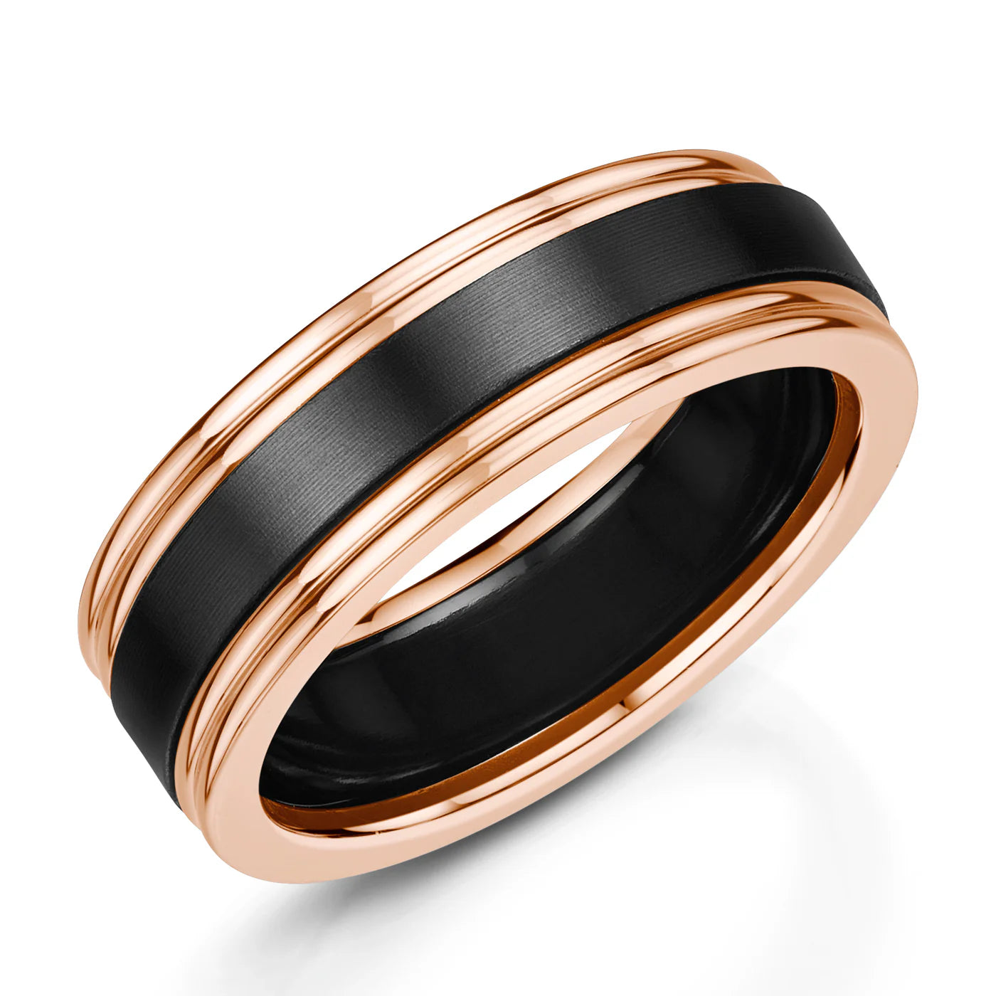 Zedd Duo Zirconium Men's Wedding Band 6mm ZR540/6