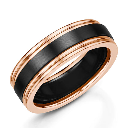 Zedd Duo Zirconium Men's Wedding Band 6mm ZR540/6