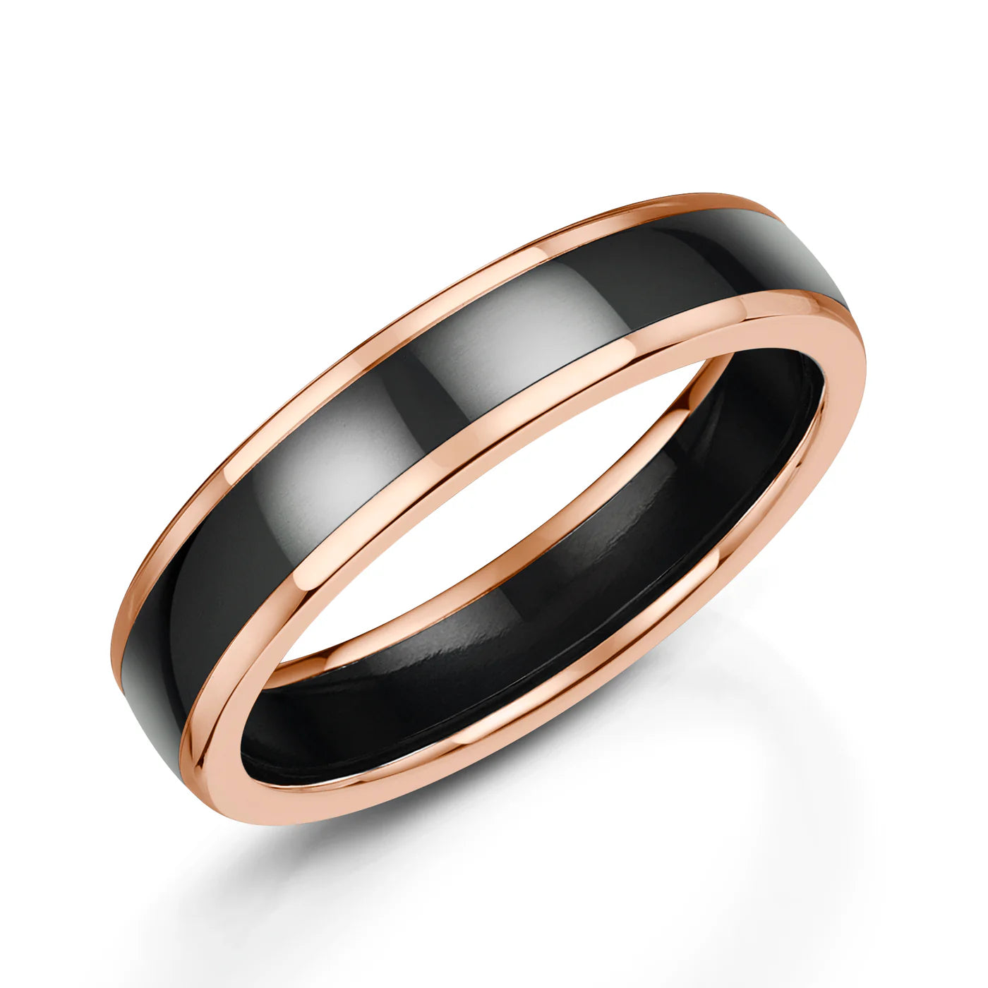 Zedd Duo Zirconium Men's Wedding Band 5mm ZR601/5