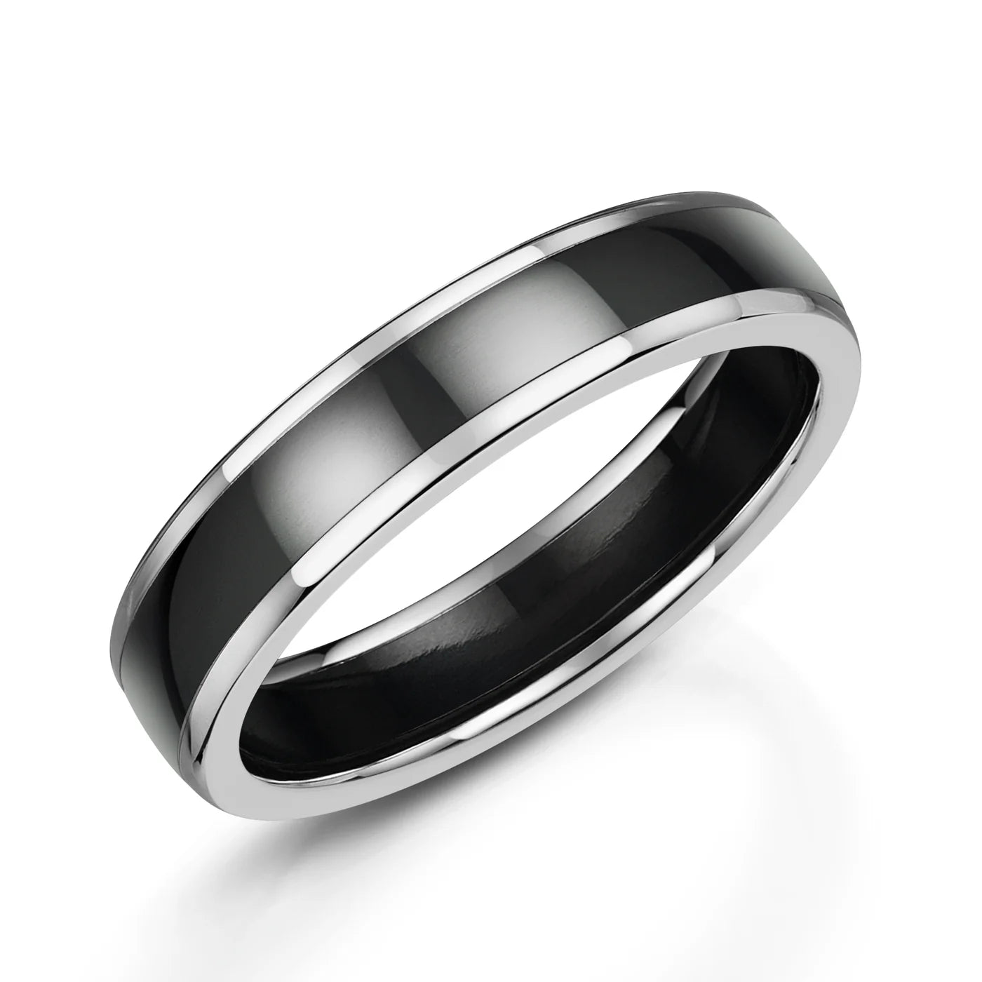 Zedd Duo Zirconium Men's Wedding Band 5mm ZR601/5