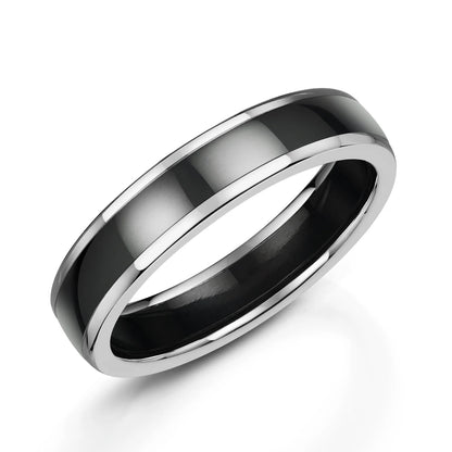 Zedd Duo Zirconium Men's Wedding Band 5mm ZR601/5
