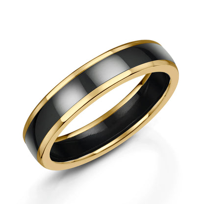Zedd Duo Zirconium Men's Wedding Band 5mm ZR601/5