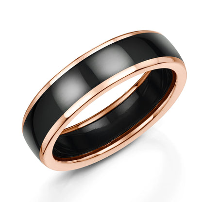Zedd Duo Zirconium Men's Wedding Band 6mm ZR601/6