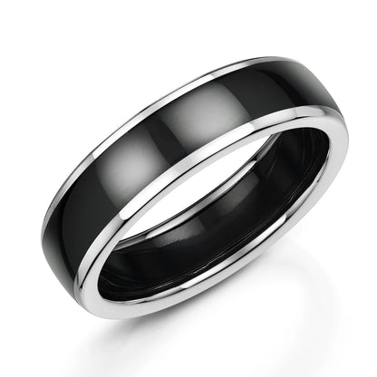 Zedd Duo Zirconium Men's Wedding Band 6mm ZR601/6
