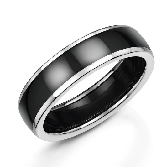 Zedd Duo Zirconium Men's Wedding Band 6mm ZR601/6