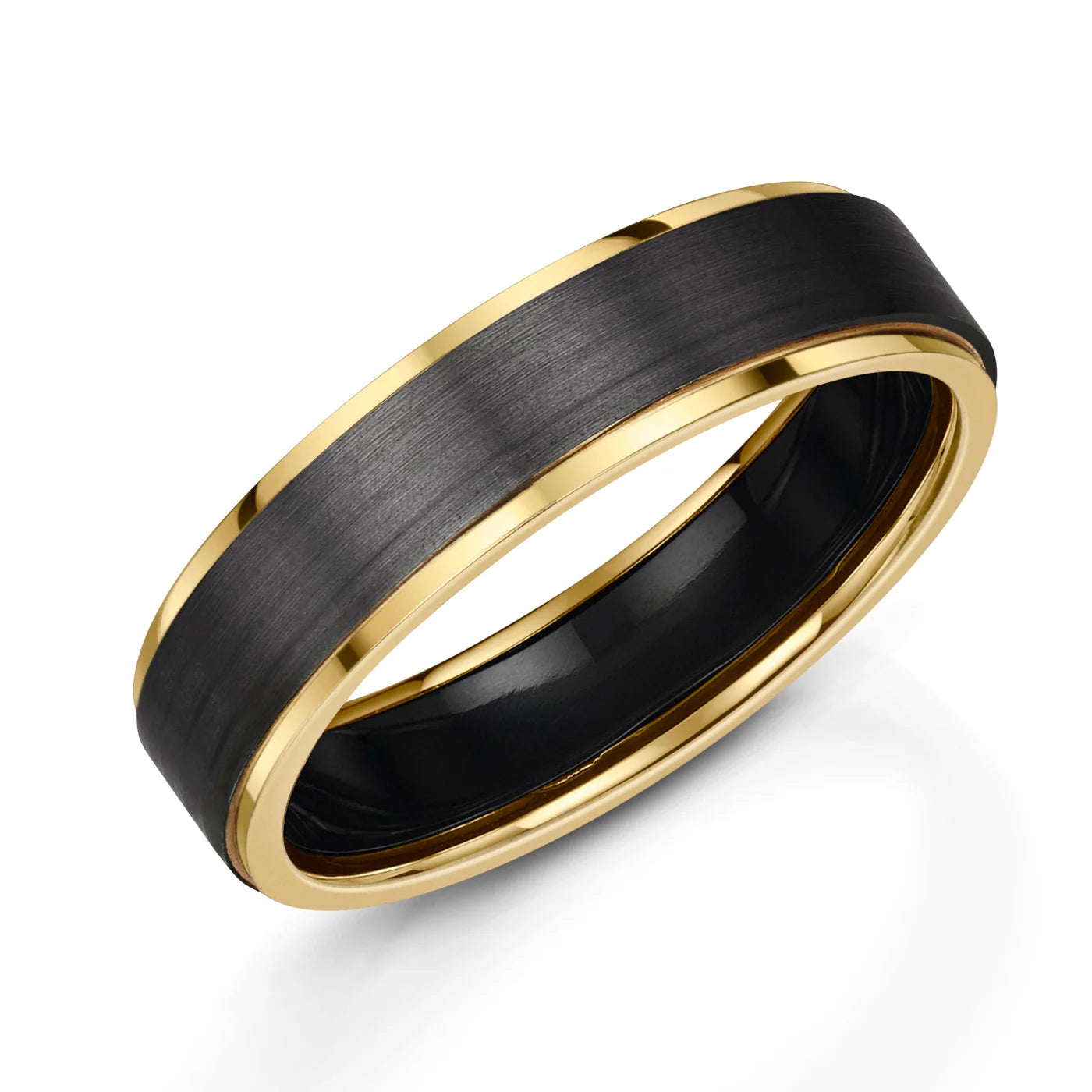 Zedd Duo Zirconium Men's Wedding Band 5.5mm ZR603