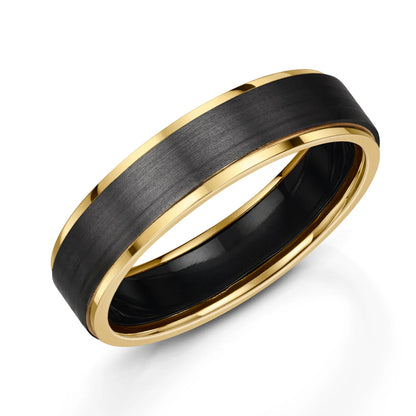 Zedd Duo Zirconium Men's Wedding Band 5.5mm ZR603