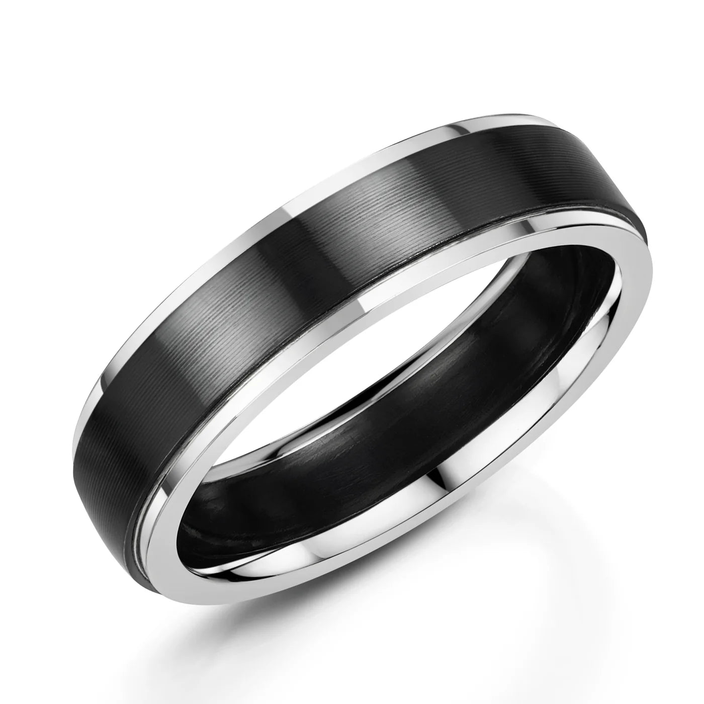 Zedd Duo Zirconium Men's Wedding Band 5.5mm ZR603