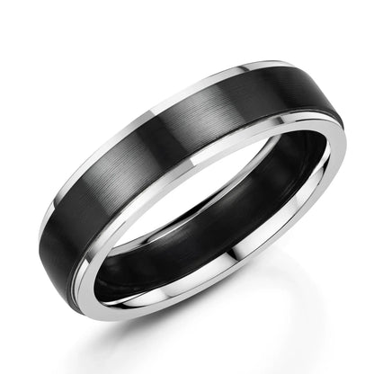 Zedd Duo Zirconium Men's Wedding Band 5.5mm ZR603