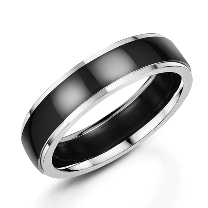 Zedd Duo Zirconium Men's Wedding Band 5.5mm ZR603