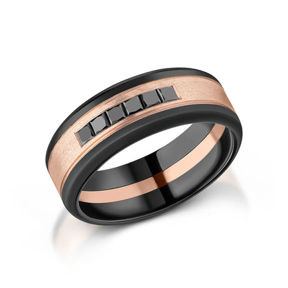 Zedd Diamond Zirconium Men's Wedding Band 8mm ZR805