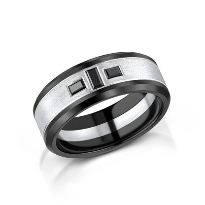 Zedd Diamond Zirconium Men's Wedding Band 9mm ZR809