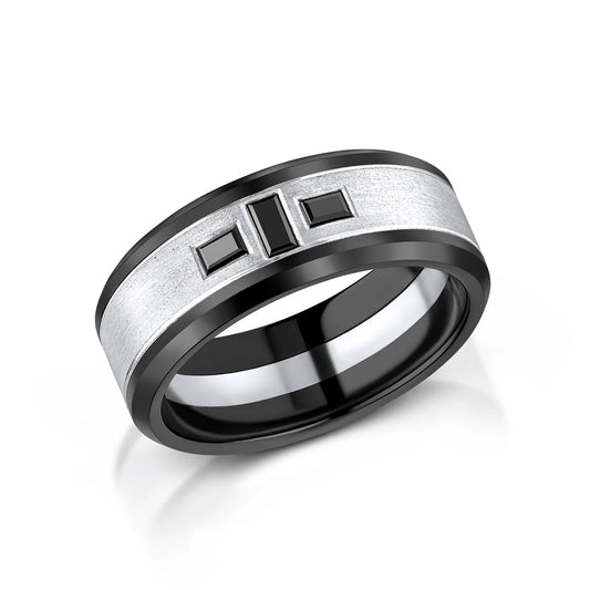 Zedd Diamond Zirconium Men's Wedding Band 9mm ZR809