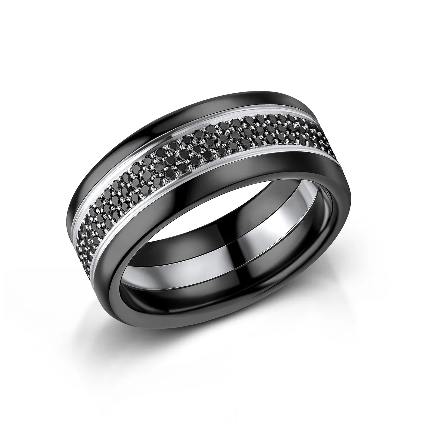 Zedd Diamond Zirconium Men's Wedding Band 9mm ZR812