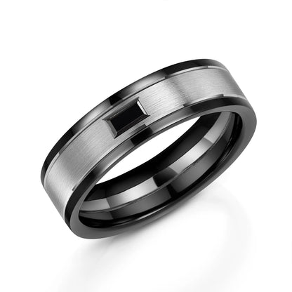 Zedd Diamond Zirconium Men's Wedding Band 6mm ZR821
