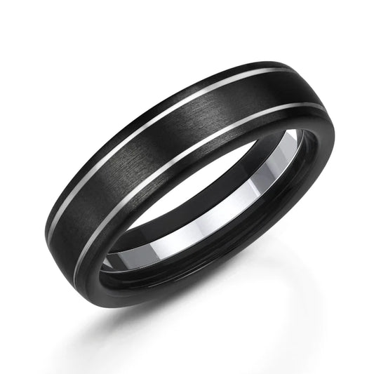 Zedd Pure Zirconium Men's Wedding Band 6mm ZT326/35C