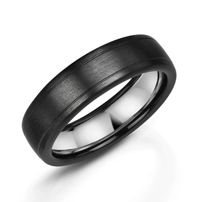 Zedd Pure Zirconium Men's Wedding Band 6mm ZZ326/104 Matt