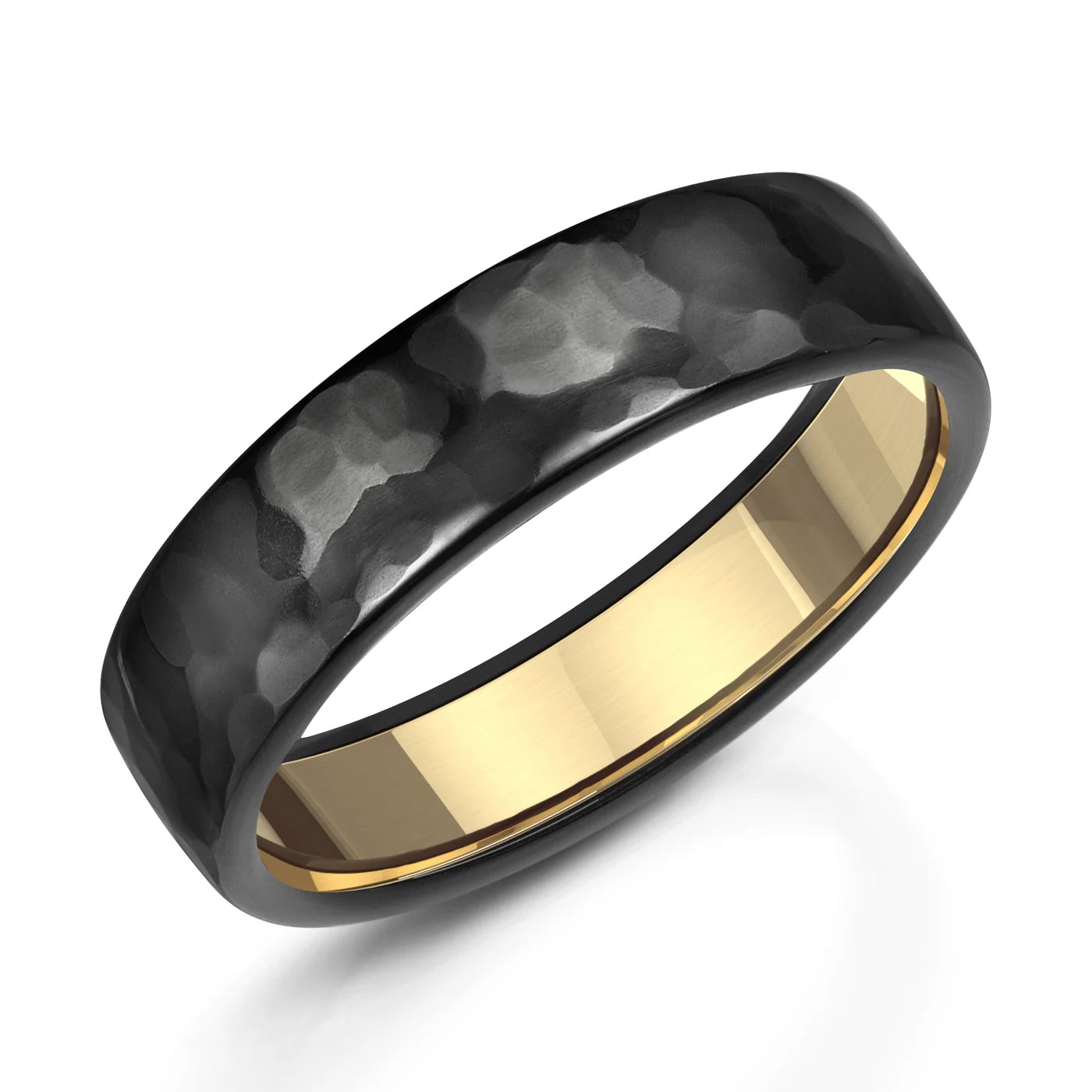 Zedd Pure Zirconium Men's Hammered Wedding Band 6mm ZZ326/HAM
