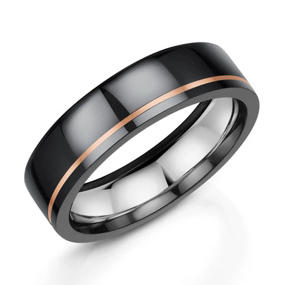 Zedd Duo Zirconium Men's Wedding Band 6mm ZZ500