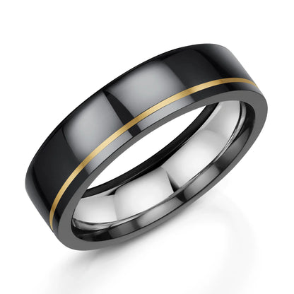 Zedd Duo Zirconium Men's Wedding Band 6mm ZZ500