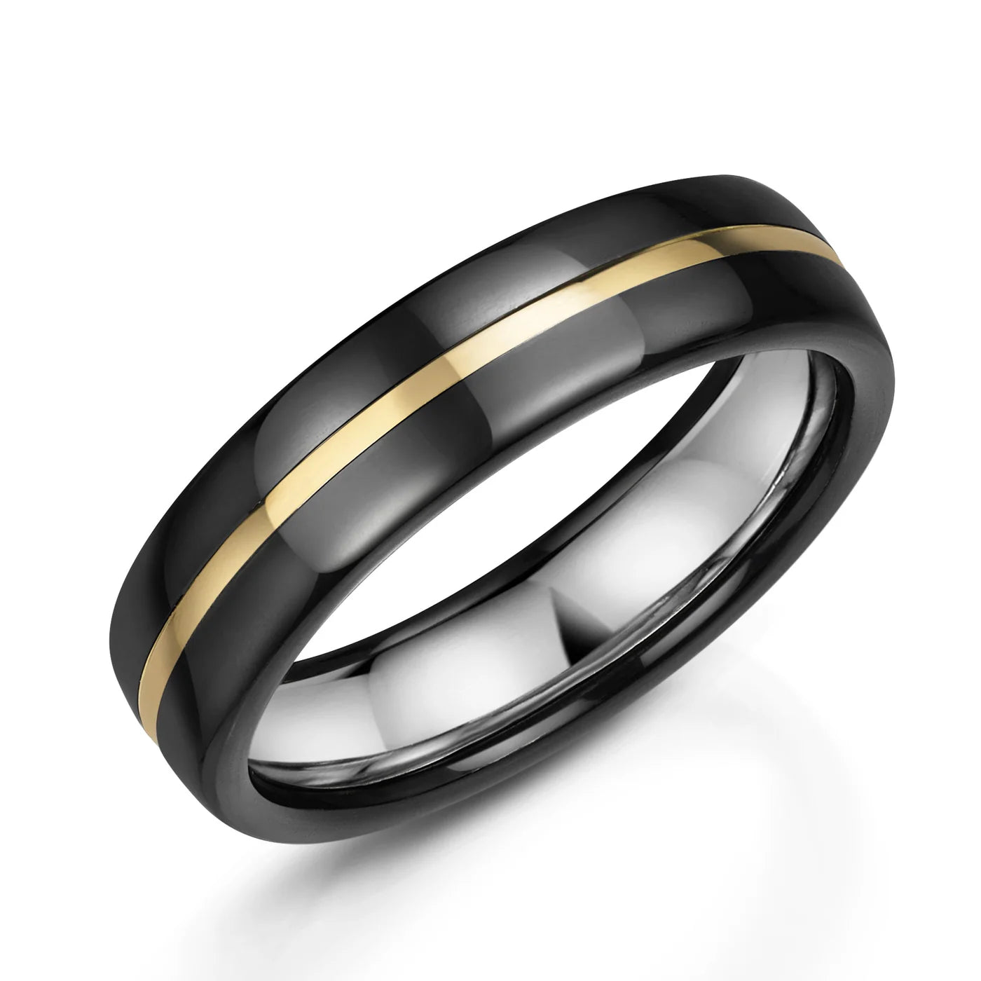 Zedd Duo Zirconium Men's Wedding Band 6mm ZZ502
