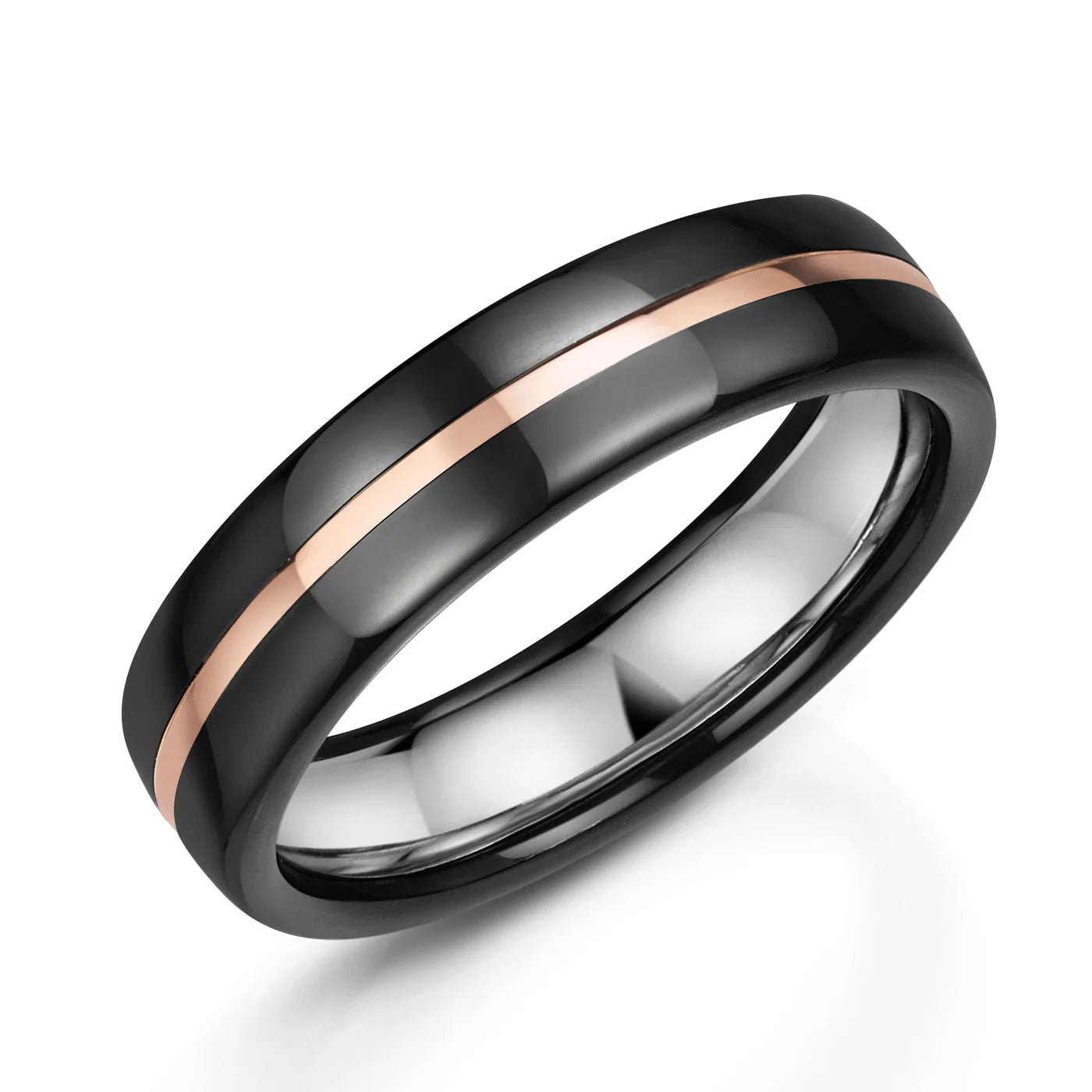 Zedd Duo Zirconium Men's Wedding Band 6mm ZZ502