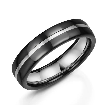 Zedd Duo Zirconium Men's Wedding Band 6mm ZZ502