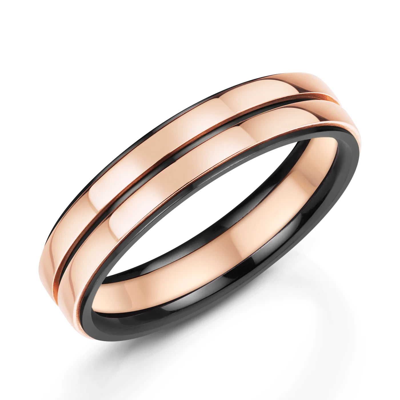 Zedd Duo Zirconium Men's Wedding Band 5.5mm ZZ505