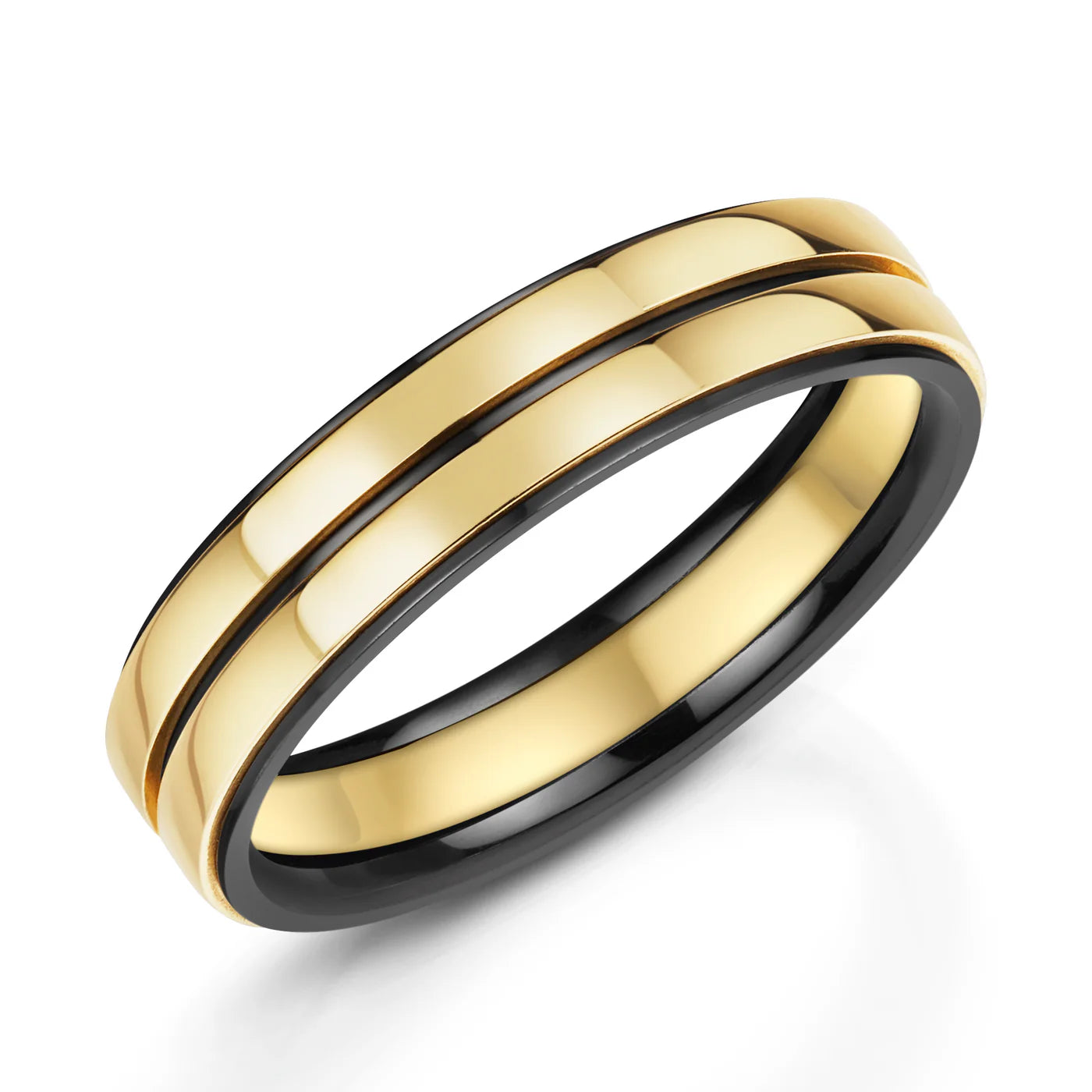 Zedd Duo Zirconium Men's Wedding Band 5.5mm ZZ505